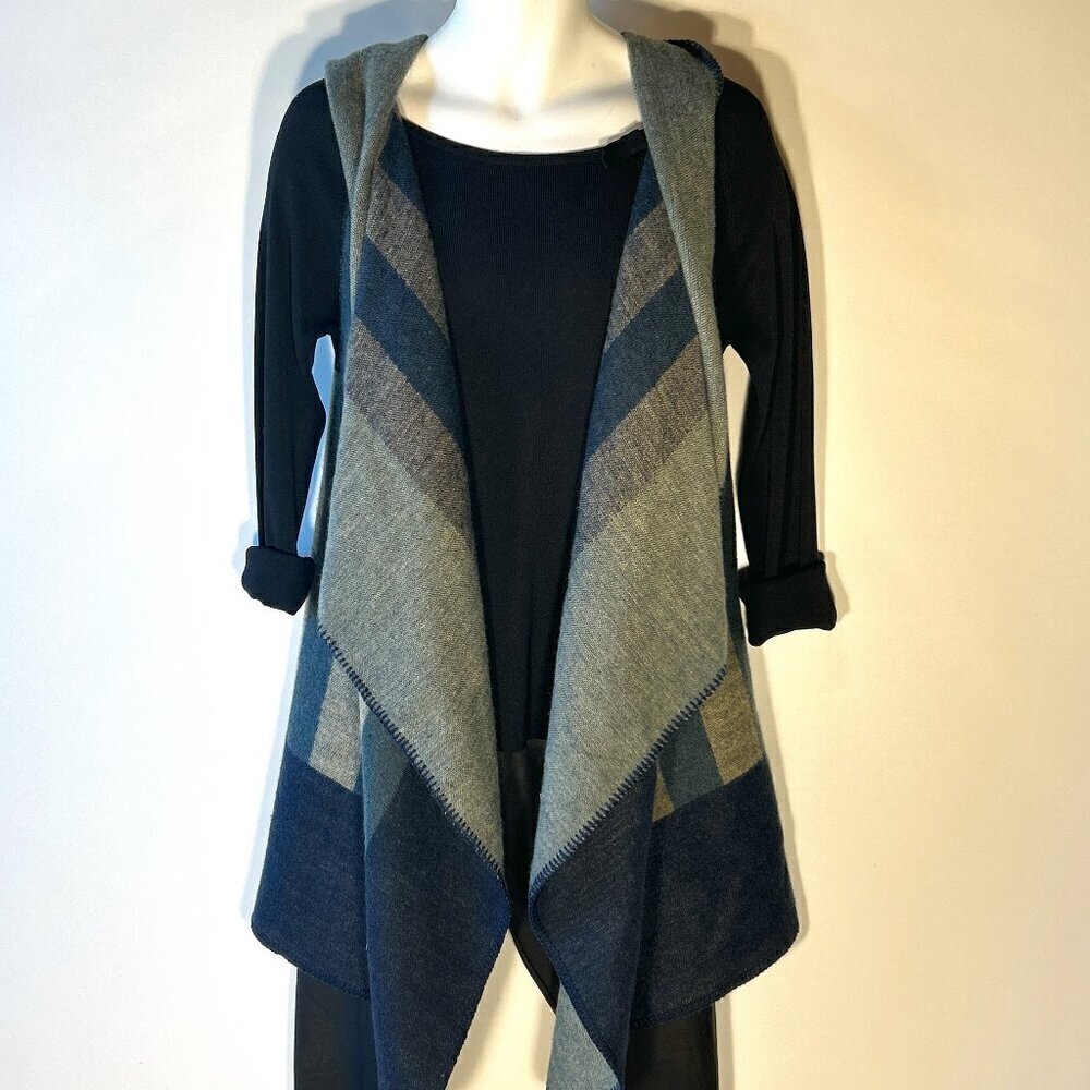 Teal stripe OSFA Wrap / Vest Chic Coastal cowgirl Equestrian Southwestern Ranch